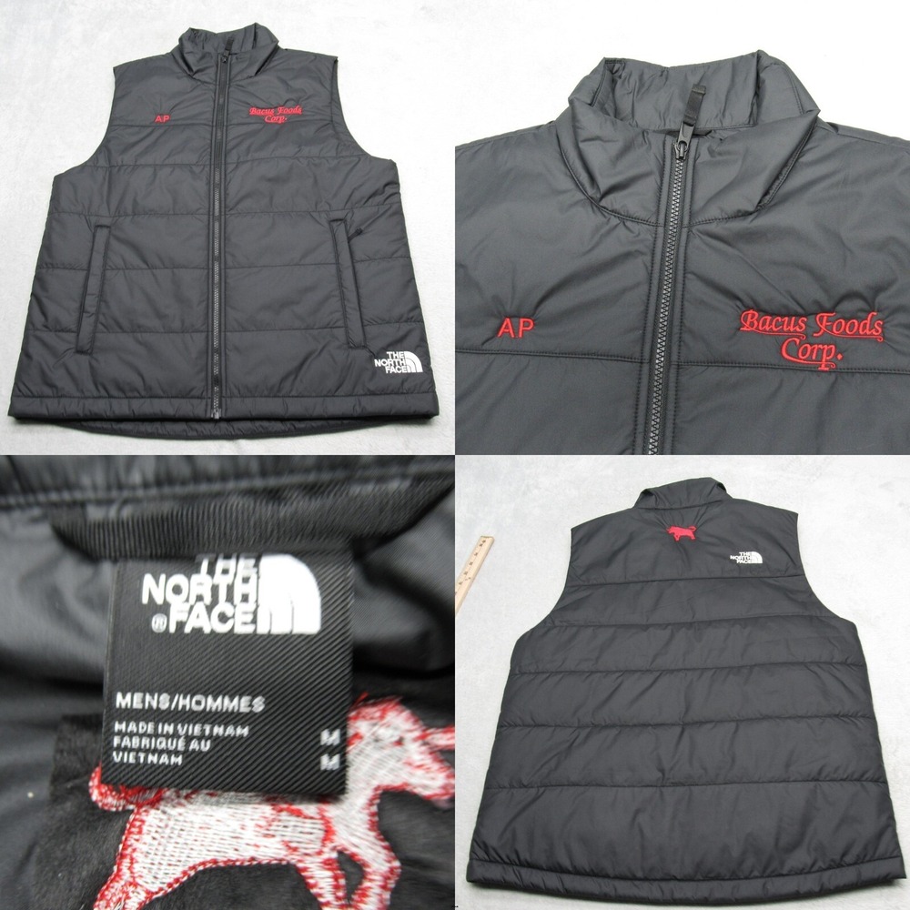 The North Face Puffer Vest Men Medium Black Everyday Insulated Full Zip LOGO